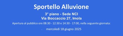 Servizio Ricostruzione Alluvione: prolungata l’apertura dello sportello pubblico del NCI anche per il mese di giugno 2025